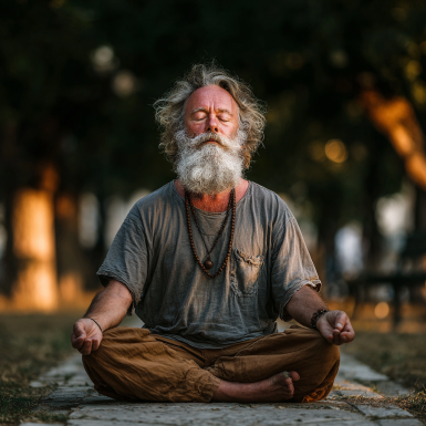 Група літніх людей на заняттях йоги